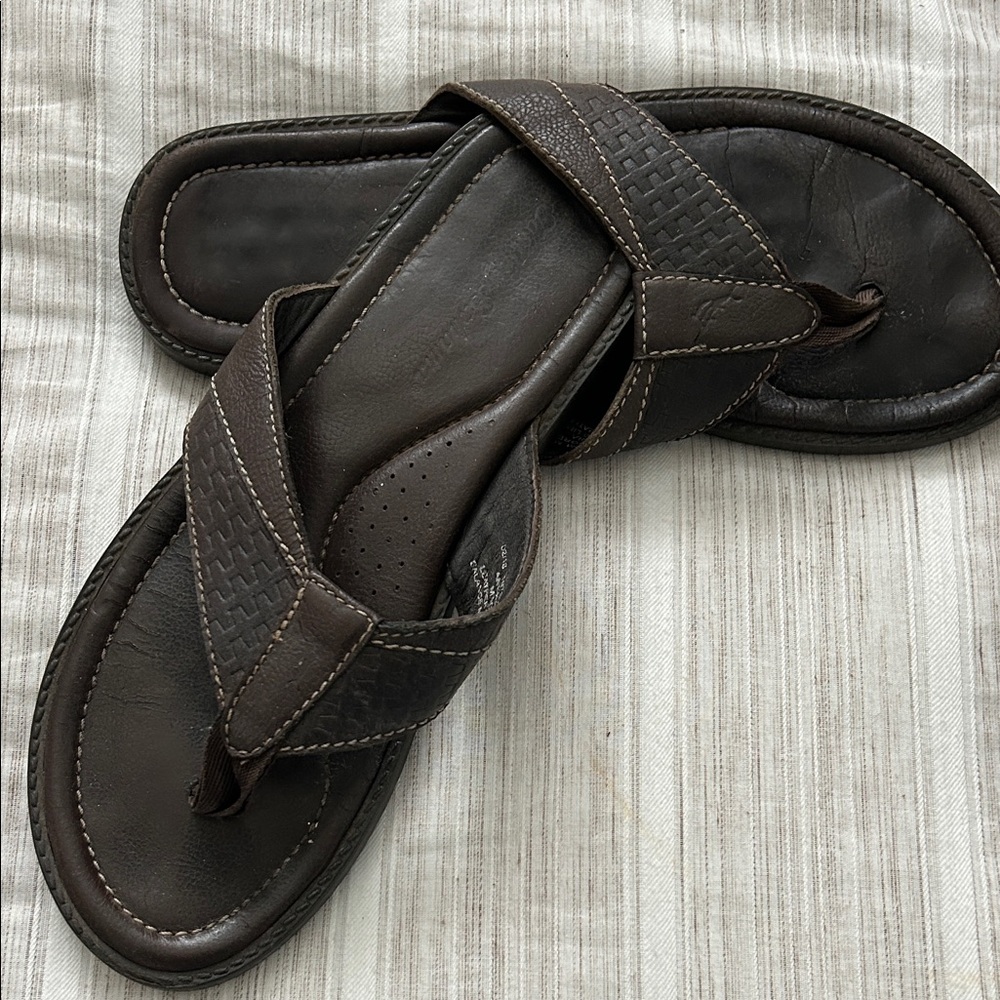 Tommy Bahama Leather Men's Brown Sandals